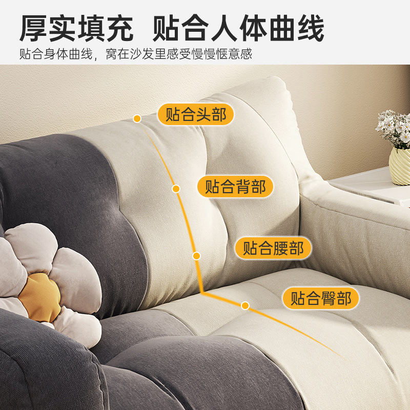 Fabric Sofa Living Room Small Apartment 2025 New Rental Room Two-Person Three-Person Tatami Lazy Sofa in Rest Area