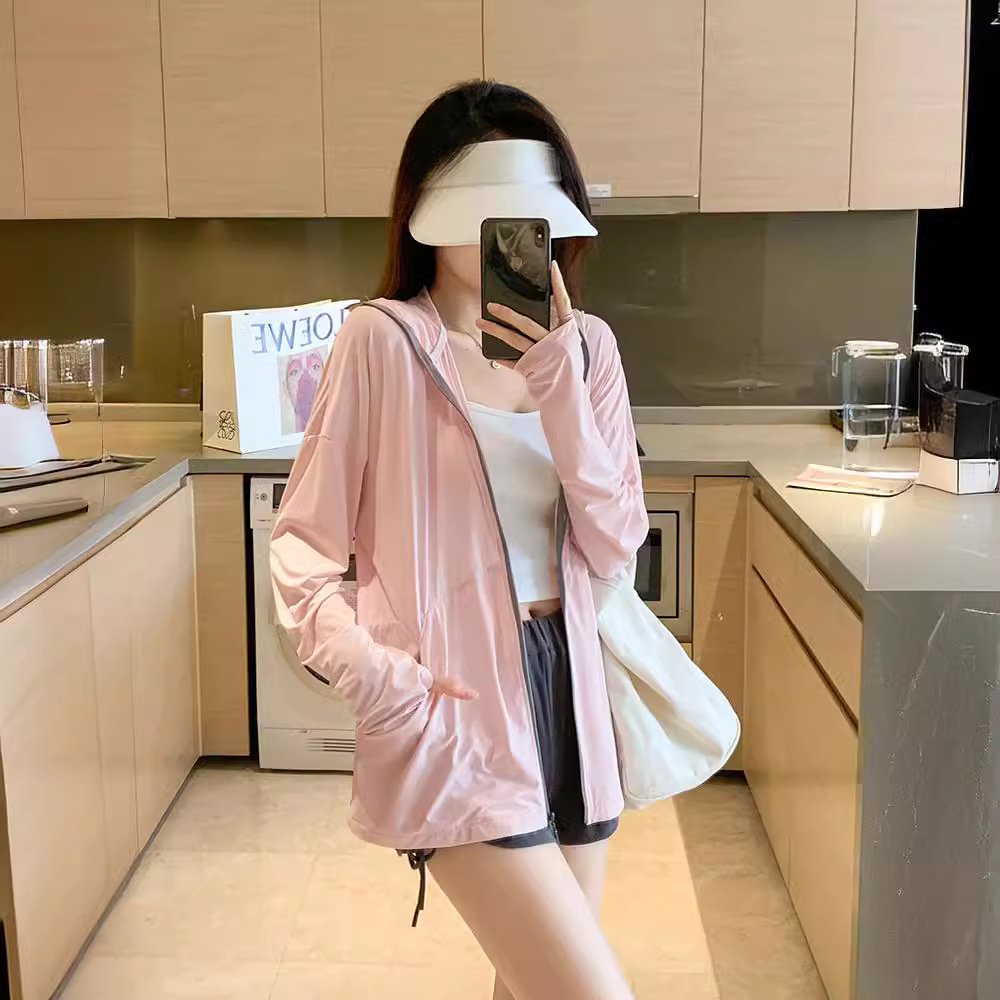 2025 Ice Silk Thin Breathable Cool Sun Protection Clothing Women's Summer New Easiest for Match Anti-Uv Cycling Sun Protection Jacket