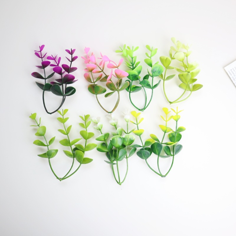 Simulated Green Plants and Aquatic Plants Accessories, Eucalyptus Branches, Simulated Flowers, Plastic Accessories, Plastic Grass Decorative Materials, Garland Decorative Materials