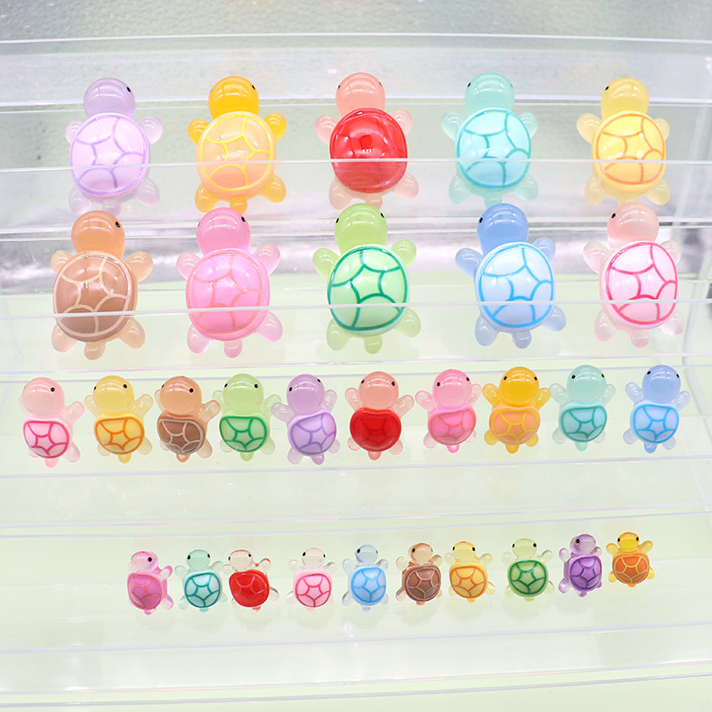New creative cute luminous mini resin small turtle ornaments fluorescent turtle micro landscape DIY fish tank decoration