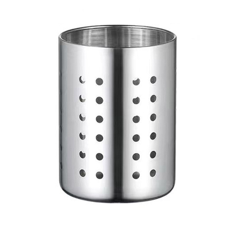 Factory direct stainless steel chopsticks tube round kitchen chopsticks cage restaurant straw tableware tube knife and fork multi-function collection