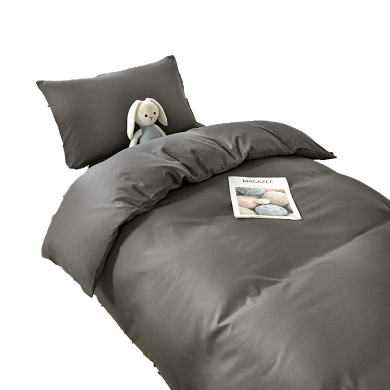 Student Dormitory Six-Piece Bunk Bed Set, Complete Single Bed Bedding Set, Solid Color Duvet Cover, Brushed Three-Piece Set for Winter