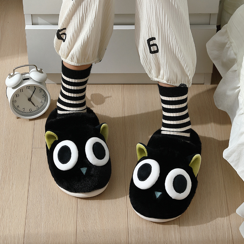 Cotton slippers ladies autumn and winter indoor home 2024 new cute non-slip plush thick warm cotton slippers wholesale
