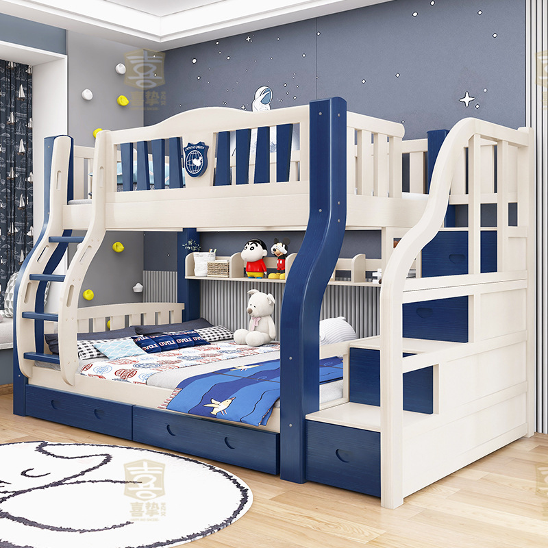 Free Shipping Thickened Solid Wooden Bed Upper and Lower Double-Layer Bed Upper and Lower Bed Adult Solid Wooden Mother Bed Upper and Lower Double-Layer Bed