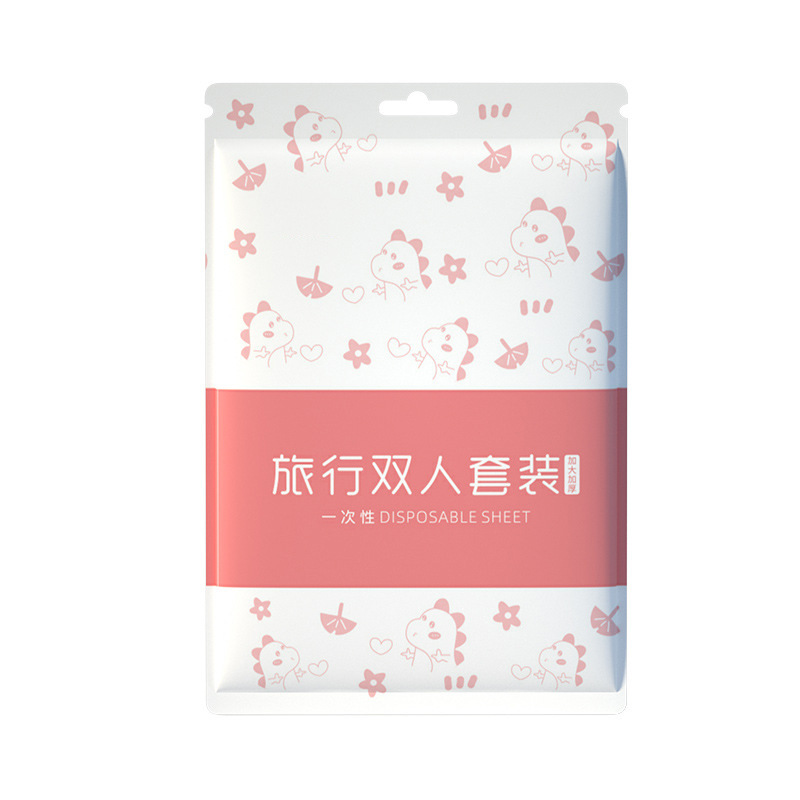 Hotel disposable bed sheet quilt cover pillowcase four-piece thickened travel double travel bedding dirty portable