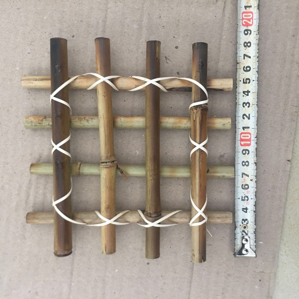 Bamboo Products 15*15 Primary Color Bamboo Rows with Bonsai Decorations Craft Decoration