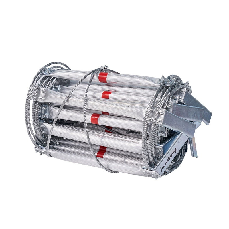 Steel Wire Rope Lifting Soft Ladder for Fire Escape, Aluminum Alloy Household High-Altitude Rescue Climbing Fireproof