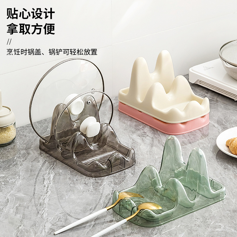 Полка для крышек кастрюль, настольная, двойная, легкая, для лопаток и ложек