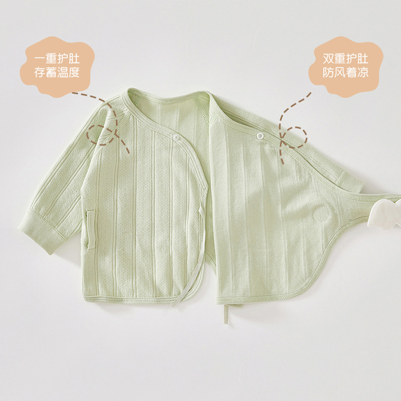 Baby Clothes Boneless Cotton Spring and Autumn Newborn Velcro Half-back Clothes Full Moon Monk Clothes Baby Clothes