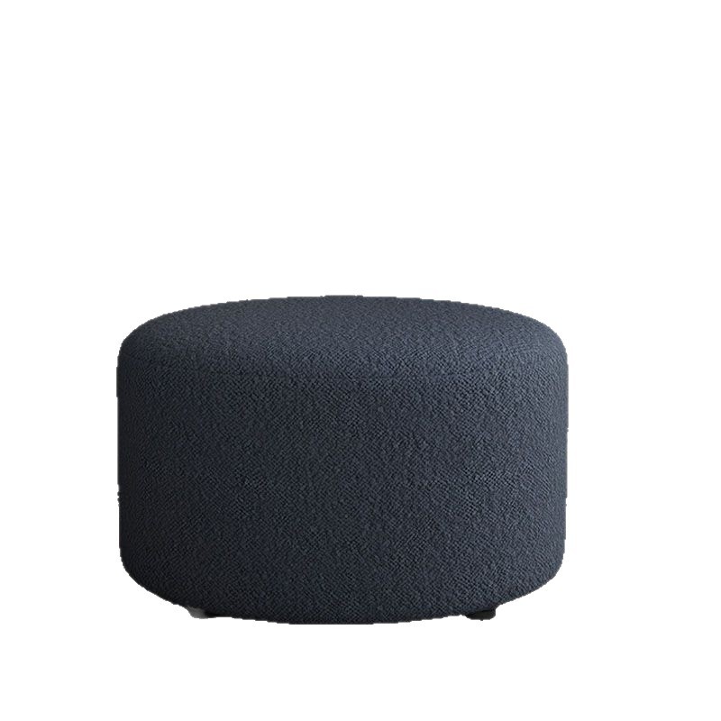 Nordic Movable Household Popular Lamb Velvet Round Sofa Stool for Changing Shoes Houndstooth Living Room Sofa Footrest