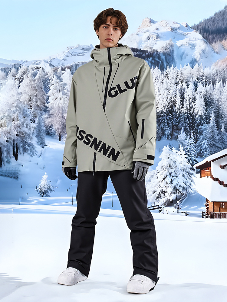 Cross-Border 2025 Amazon New Ski Clothing Popular Hooded Work Jacket Jacket Men's Outdoor Ski Clothing