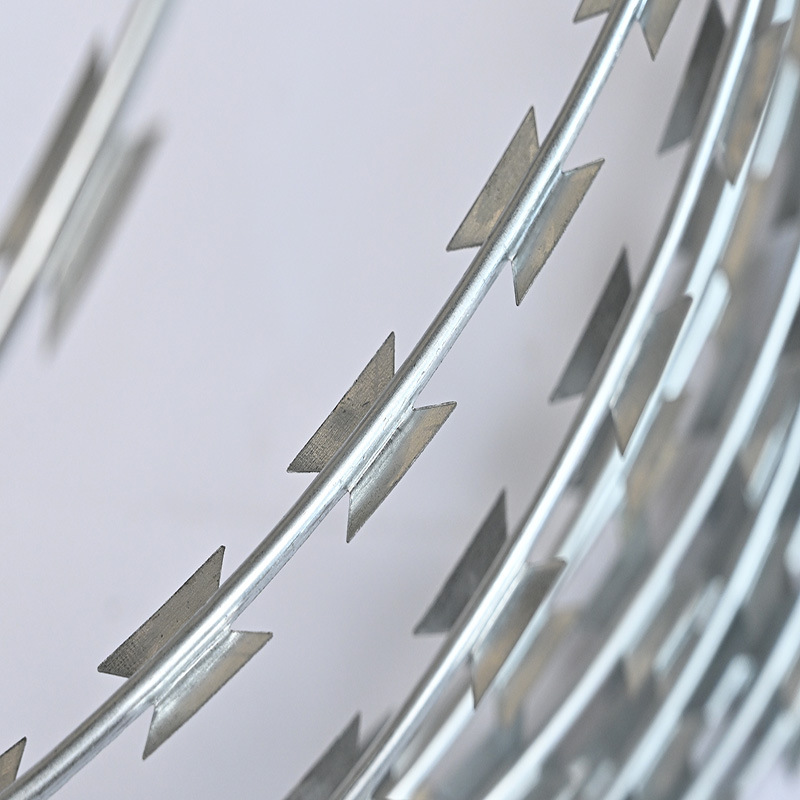 Spiral Snake Belly Knife Barbed Wire for Border Airport Protection Fence Stainless Steel Blade Barbed Wire