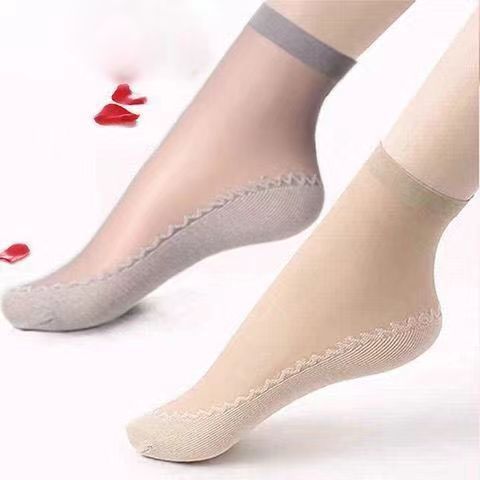 Yifan Cotton Bottom Stockings Core-Spun Yarn Steel Stockings Summer Thin Socks Women's Skin Color Breathable Mid-Calf Short Stockings Batch
