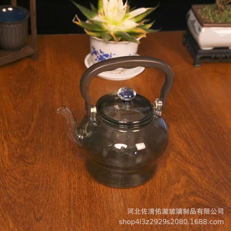 Electric Ceramic Stove with Handle, Dual-Use for Heating and Steaming, Flower Tea Pot, High-Temperature Resistant High Borosilicate Glass Starry Sky Pot, Starry Sky Gradient