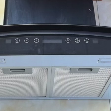 Island-Style Range Hood with Top Suction, Flat Cover, Island-Mounted, Square Shape, Reversible Switch, European and American Standard Plug