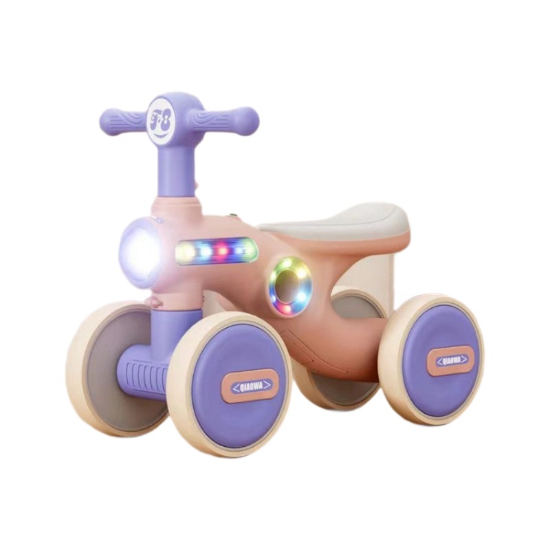 B Qiaowa Balance Car for Kidsren Aged 1 to 3 Years Old, Male and Female Baby Walker, Four-Wheel Anti-Rollover Twist Car, Sliding