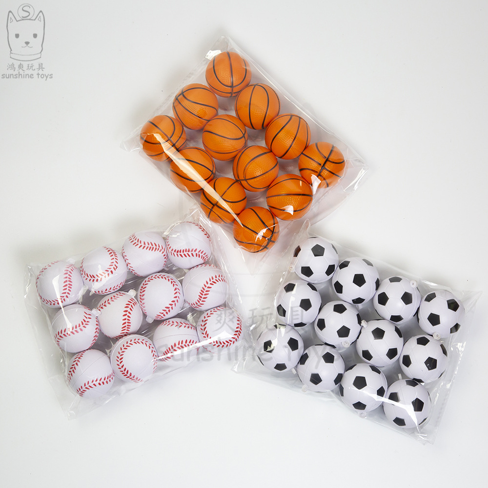 Cross-border Hot Selling 4cm Foaming Pu Stress Ball Elastic Football Small Basketball Children's Decompression Vent Toy Rugby