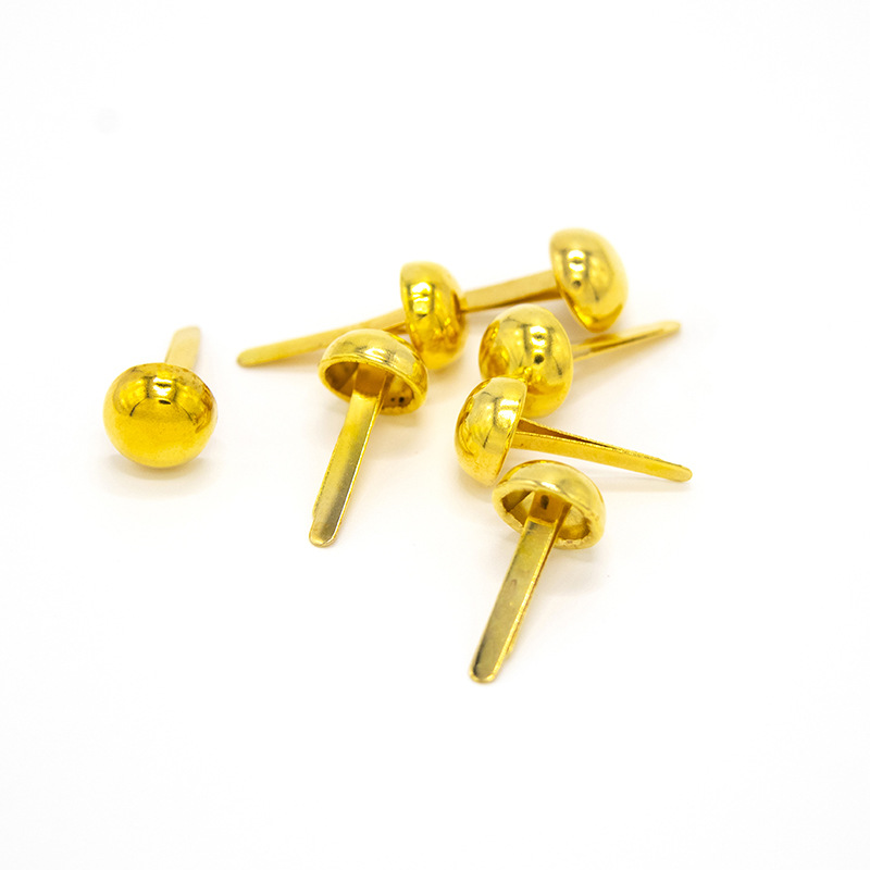 Round color gold two-legded nail accessories