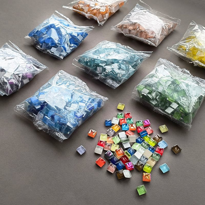 200g Mosaic DIY Small Bag Crystal Glass Patch Material Handmade Family Kindergarten Kidsren Creative Loose Particles