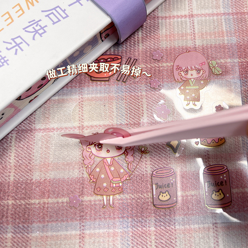 Plastic tweezers diy color pointed manual hand account tweezers goo card tweezers grafting eyelash gift tweezers batch