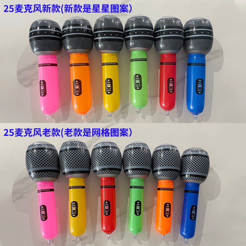 Inflatable Microphone Artificial Inflatable Microphone Stage Props 25 Microphones Pvc Inflatable Musical Instrument Balloon Wholesale