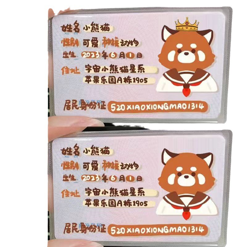 New parody ID card protective cover transparent anti-magnetic ID card head parody card set ID card set wholesale