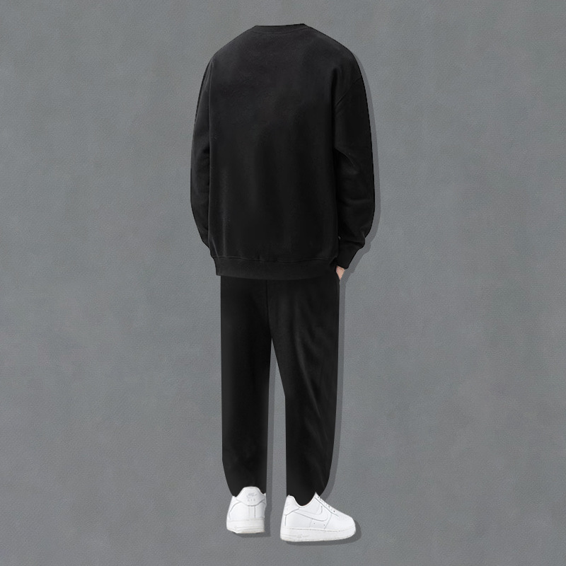 DW1010-DK2010 extra large size suit sports cotton fleece-lined fat sweater pants men's autumn and winter Plus