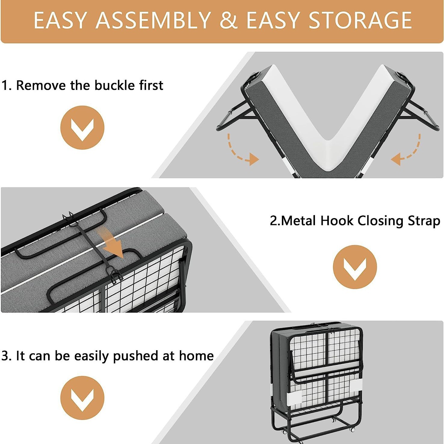 Amazon Folding Bed Office Home Single Bed Simple Lunch Break Recliner Nap Chair Accompanying Bed Small Bed Foreign Trade
