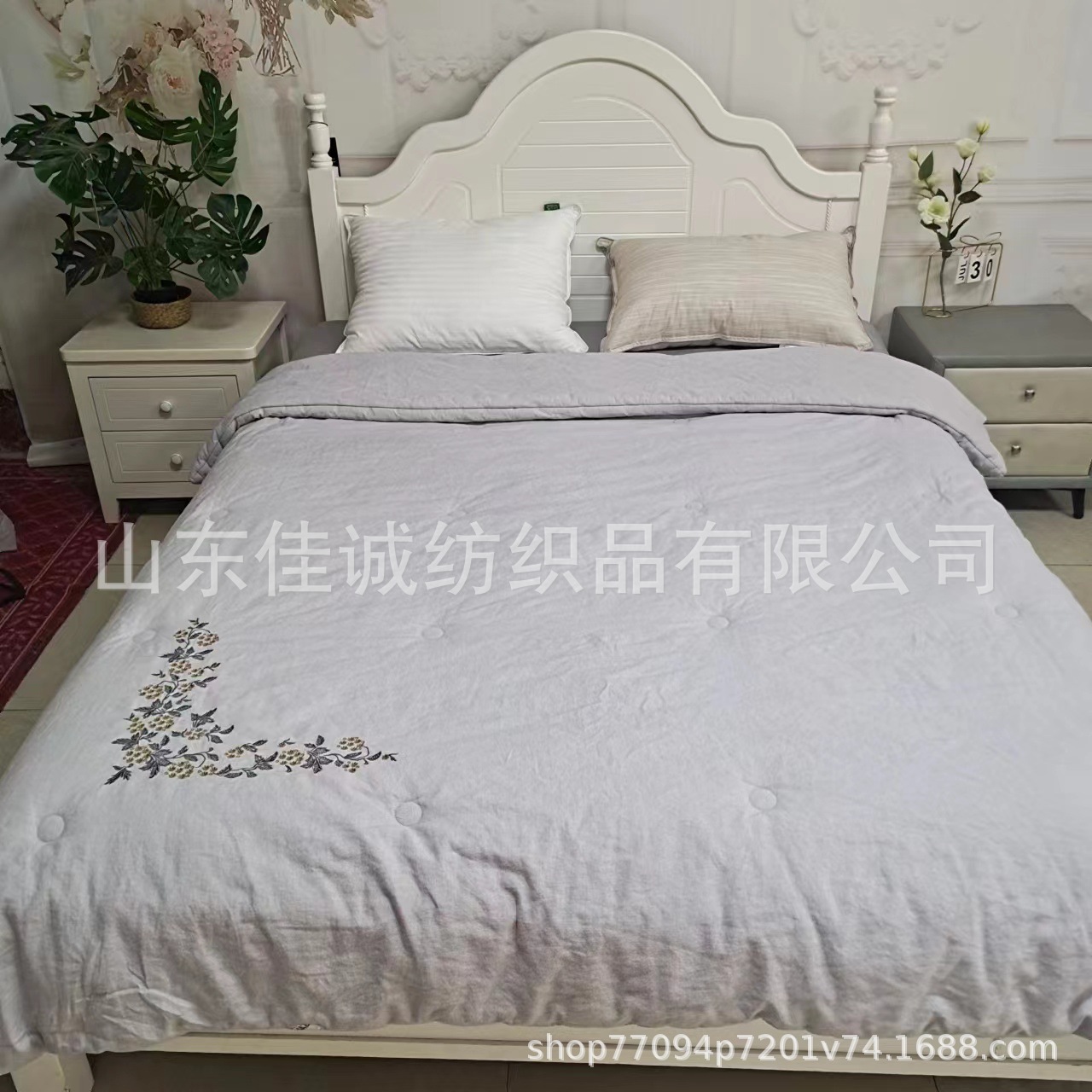 Hanma soybean embroidered washed quilting craft light luxury spring and autumn quilt quilting wholesale embroidered quilt washed quilt embroidery