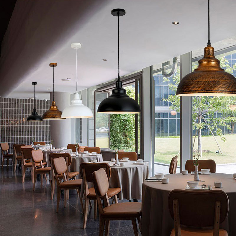 Zhongshan Lamps Lampshade American Dining Table Simple Pot Cover Restaurant Chandelier Hot Pot Shop Single Industrial Style Vintage Chandelier