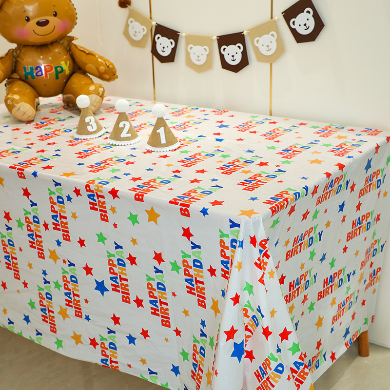 Cross-border spot disposable tablecloth birthday tablecloth plastic tablecloth wholesale wind Party tablecloth picnic dessert tablecloth