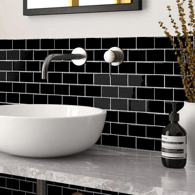 Wall Stickers Customized Bedroom Wall Decoration 3D Stereo Glue Imitation Tile Wall Stickers Self-Adhesive Waterproof, Moisture-Proof and Mildew-Proof Wall Stickers