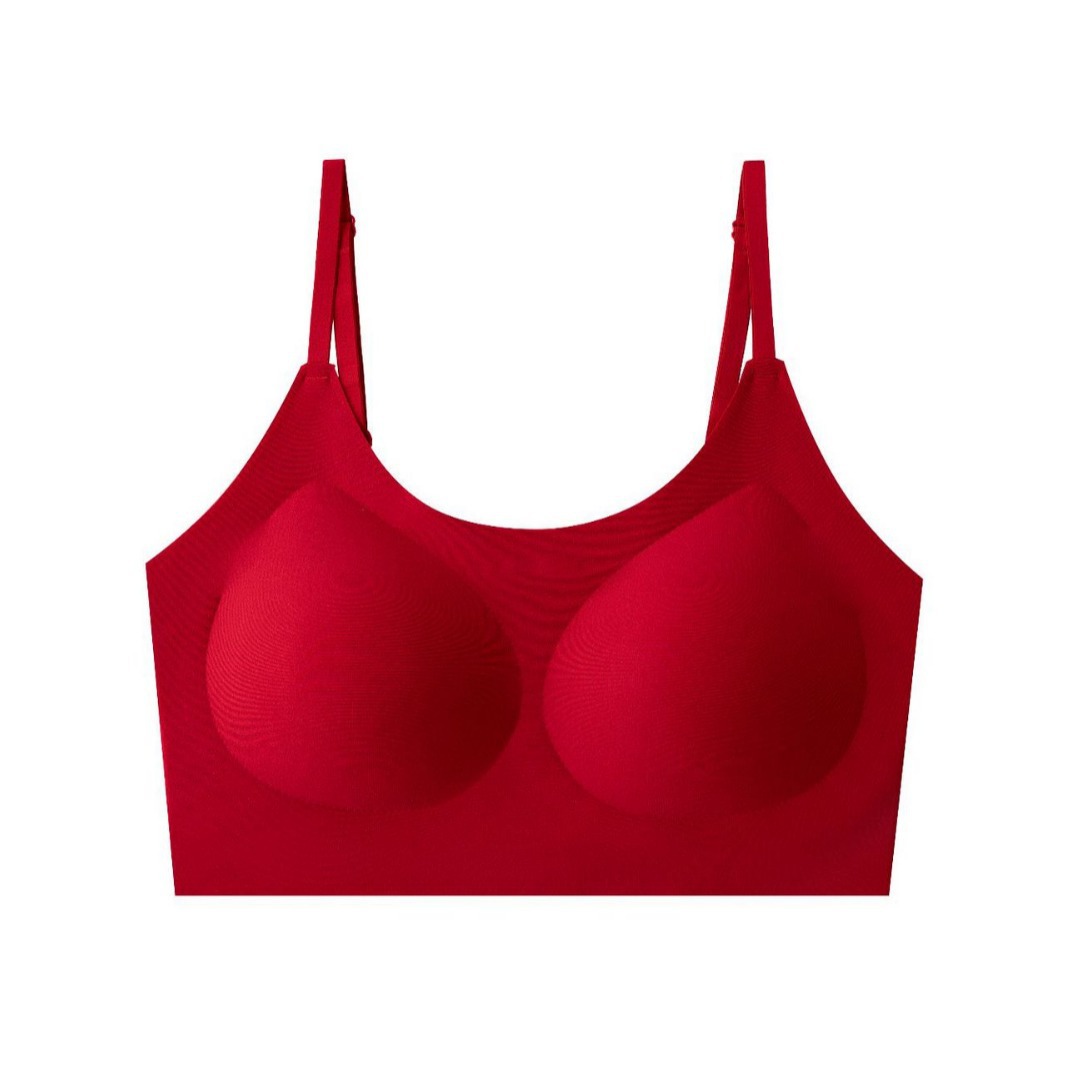 New Year's Wedding Seamless Underwear Red Set Fixed Bra Without Underwire Comfortable Bra Gift Box