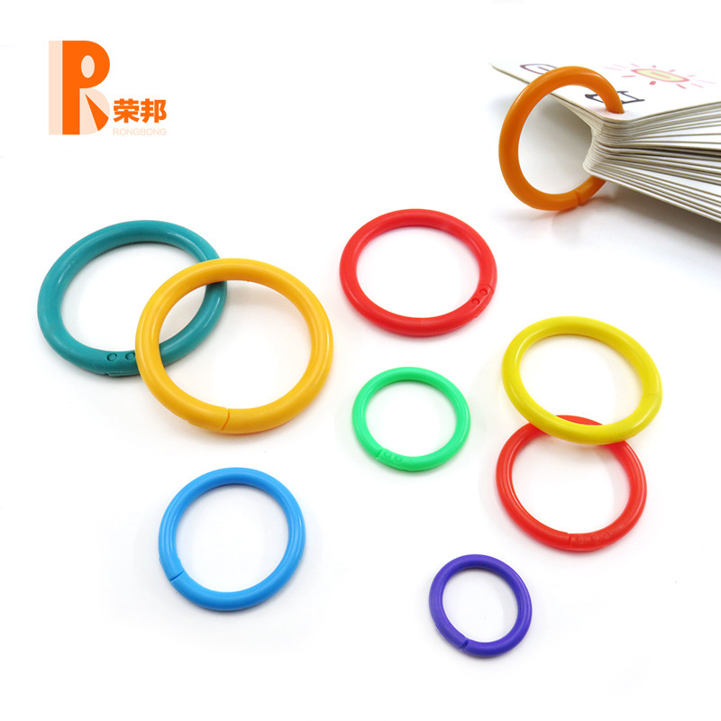 Factory direct supply plastic split ring plastic card ring color plastic book ring color book ring color complete in stock