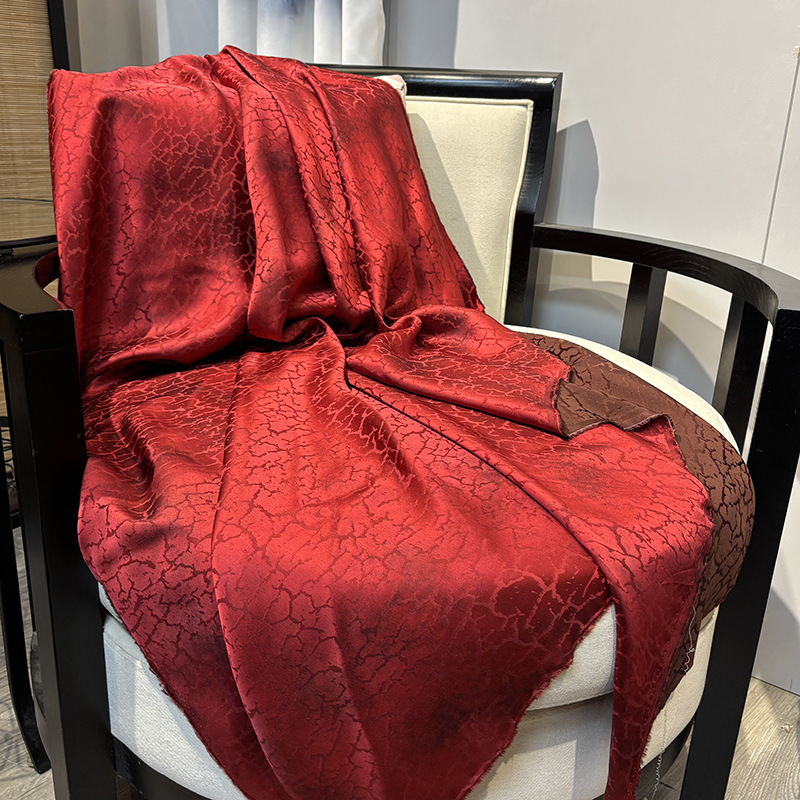 Новая стильная китайская ткань из тутового шелка, 140 см, красный шелк