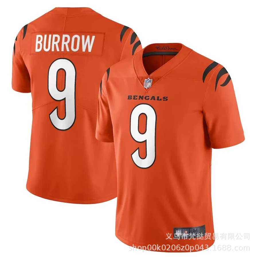 NFL Olive Gown Tigers BENGALS BURROW#9 CHASE#1 Embroidered Jersey for Foreign Trade