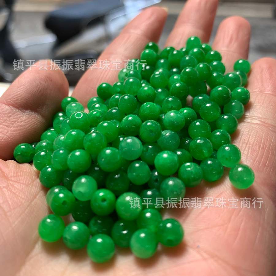 6mm dry green jade beads loose beads dry Green Iron Dragon DIY jewelry accessories Jade Buddha beads bracelet necklace accessories