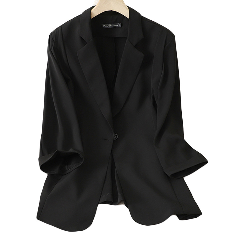 Suit Jacket Plus Size Women's Clothing 100kg Spring Slim Thin Three Quarter Sleeve Suit Jacket Women A106