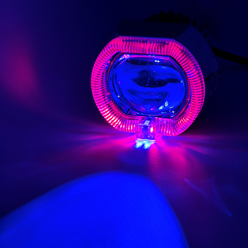 2.5 inch motorcycle electric car led universal built-in headlight angel eye demon eye lens near and far spotlight