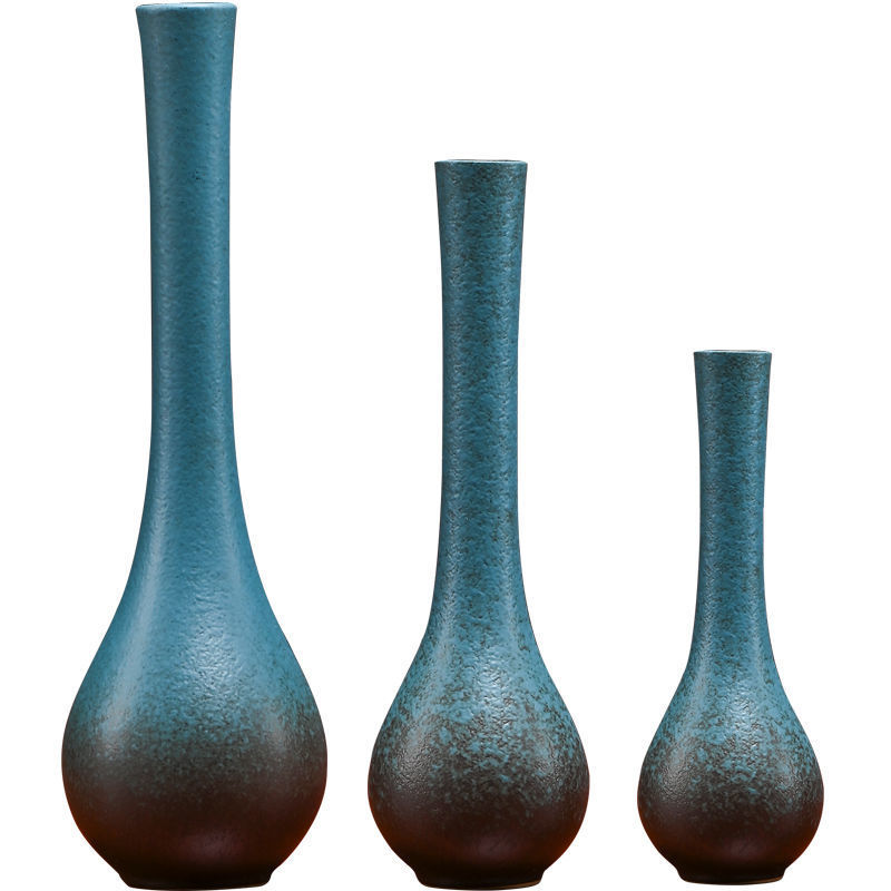 Fanqu Guanyin Jade Net Bottle Ceramic Kiln Change Home Decoration Vase Dried Flower Vase Living Room Buddha Ornaments Wholesale