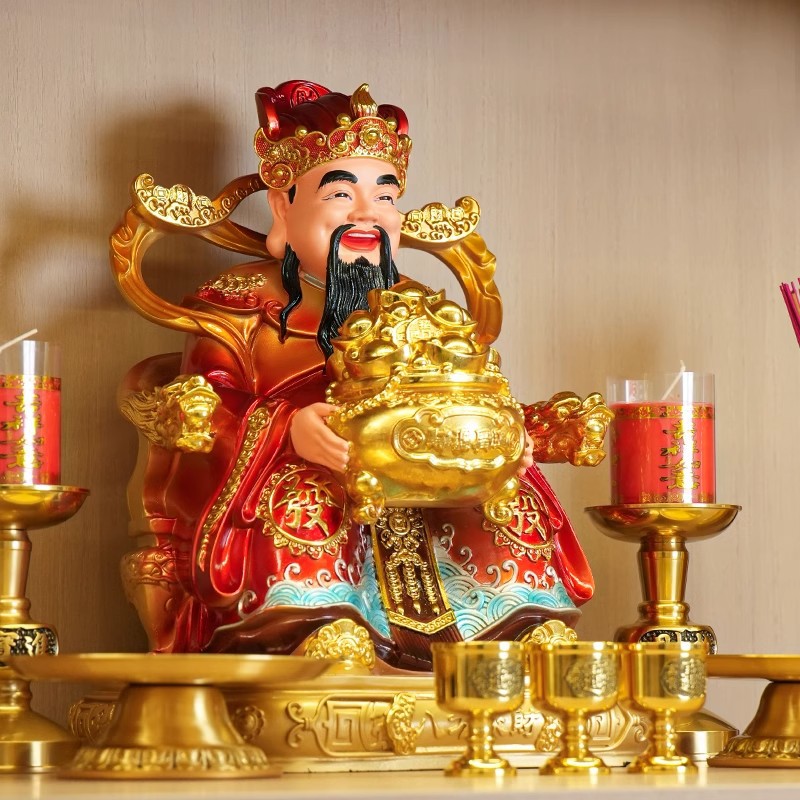 Home Treasurer Decoration for Wealth Treasurer Treasurer Treasurer Treasurer Store Opening Gift Red Clothes Fortune Treasurer Buddha
