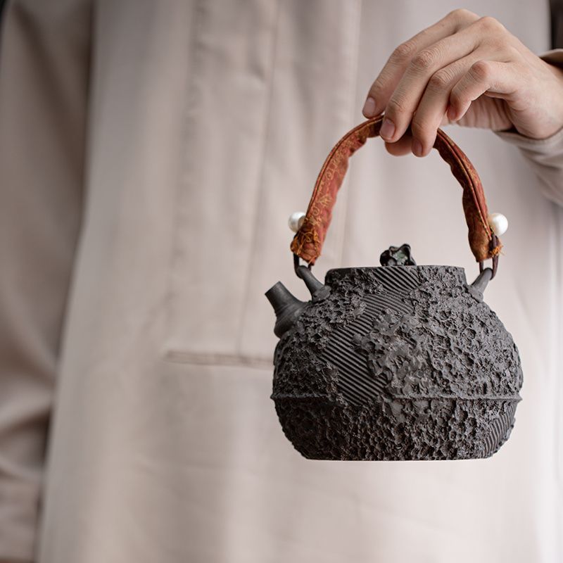 Винтажный керамический чайник, антикварный, с ручкой, 1000 мл, большой, для домашней чайной церемонии