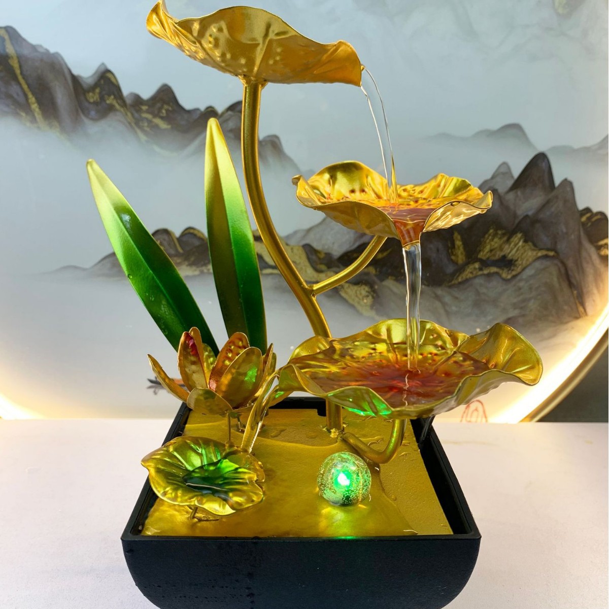 Прямые поставки легких роскошных домашних аксессуаров, кованые железные украшения с движущейся водой, увлажнитель, настольные украшения, оптовая доставка