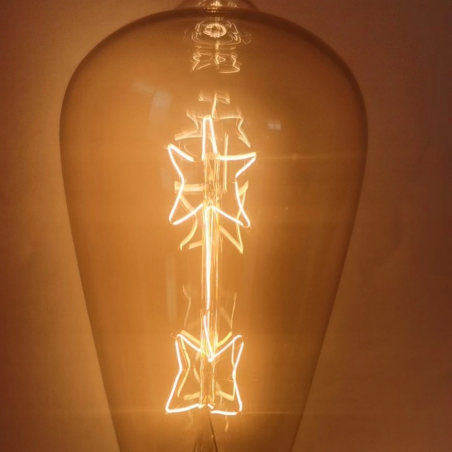 St64 Screw Tungsten Filament Lamp E27 Edison Decorative Light Bulb Creative 220V Ce Certified Retro Lighting