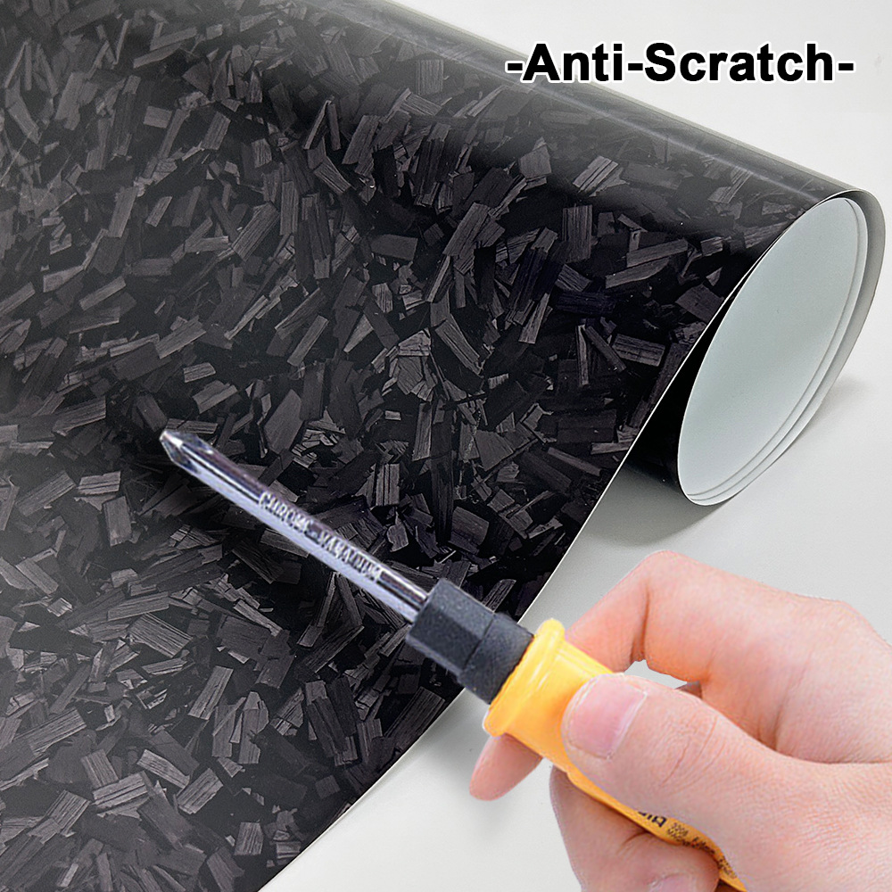 Pet Forged Carbon Fiber Car Color Changing Film Bright Matte Flower Carbon Black Rearview Mirror Full Body Color Changing Sticker