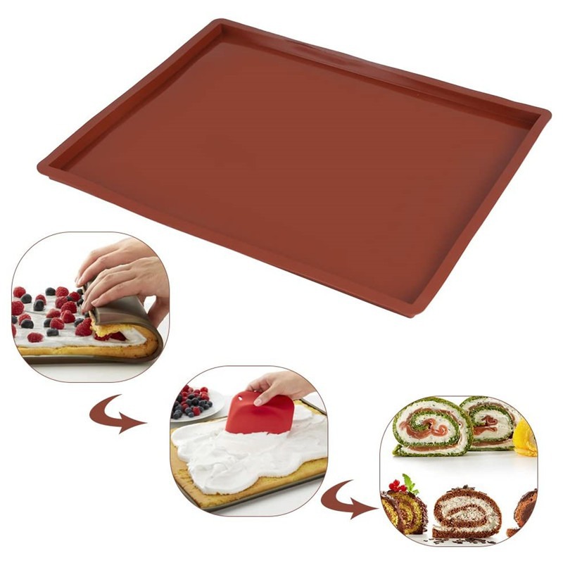 Rectangular Oven Mat Cake Roll Silicone Baking Tool Baking Pan Household Food Grade Bread Manufacturer Wholesale in Stock