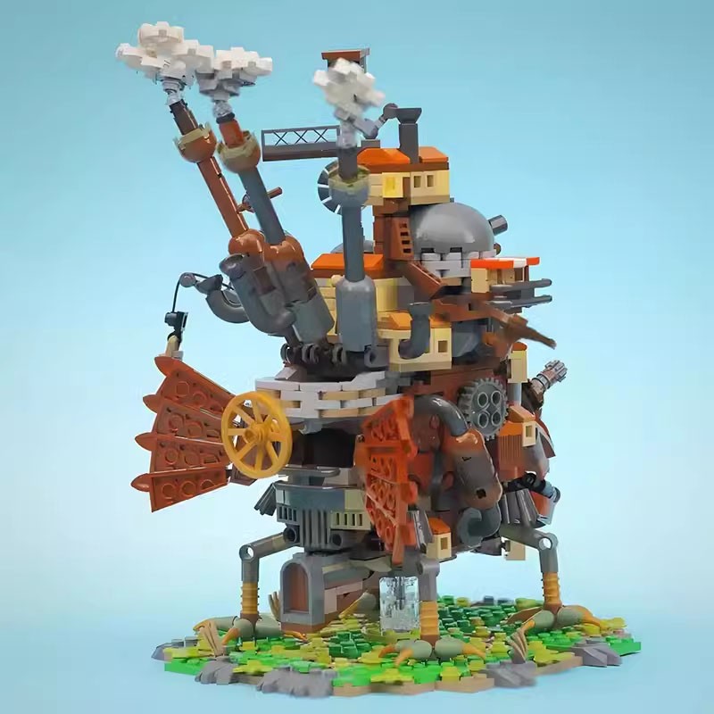 Moc Building Blocks Are Compatible with Lego Miyazaki Hayao Howl's Moving Castle Peripheral Figures Puzzle Ornaments Model Toys
