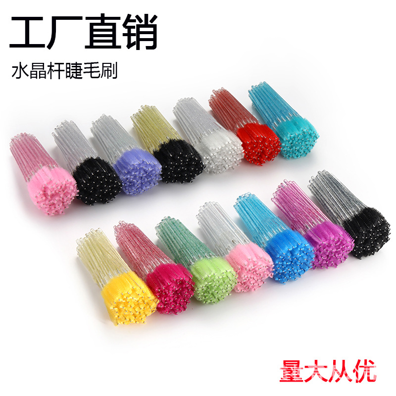 Фабричная одноразовая цветная кристаллическая спиральная щетка для ресниц, щетка для бровей, инструменты для ресниц оптом
