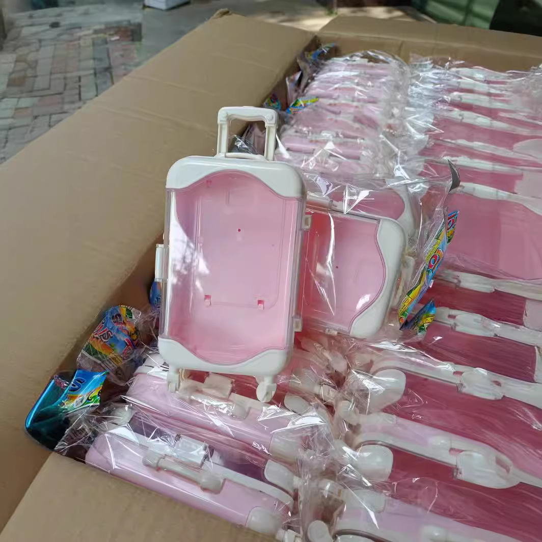 Simulation Mini Trolley Suitcase Toy Children's Educational Play House Universal Wheel Storage Box Wholesale Factory Direct Supply