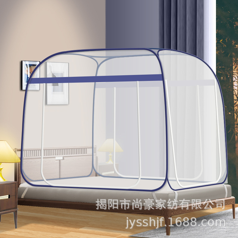 New product installation-free mosquito net Mongolian home 1 meter 5 bed foldable mosquito net 1 meter 8 bed sheet door double door full bottom